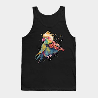 Cockatiel Playing Violin Tank Top